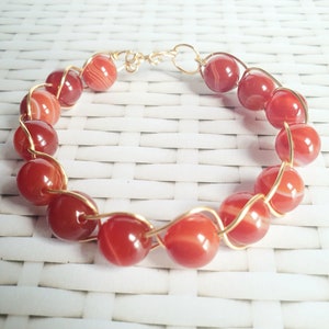 Karneol Wire Wrap handgemachtes Armband