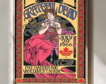 Vintage Psychedelic Rock Concert Poster – 1960s Retro Music Wall Art, Classic Rock Gig Print