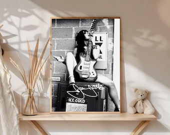 Classic Rock Guitar Poster, Black and White Music Decor