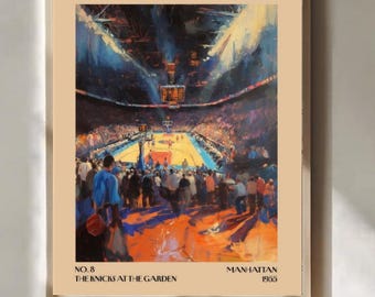 Knicks Basketball Poster, Madison Square Garden Wall Art