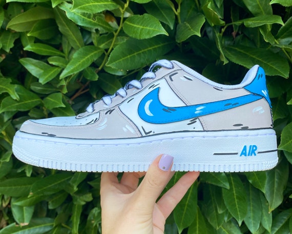 Señora Vamos Sinceramente Dibujos animados pintados a mano personalizados Nike Air Force - Etsy España