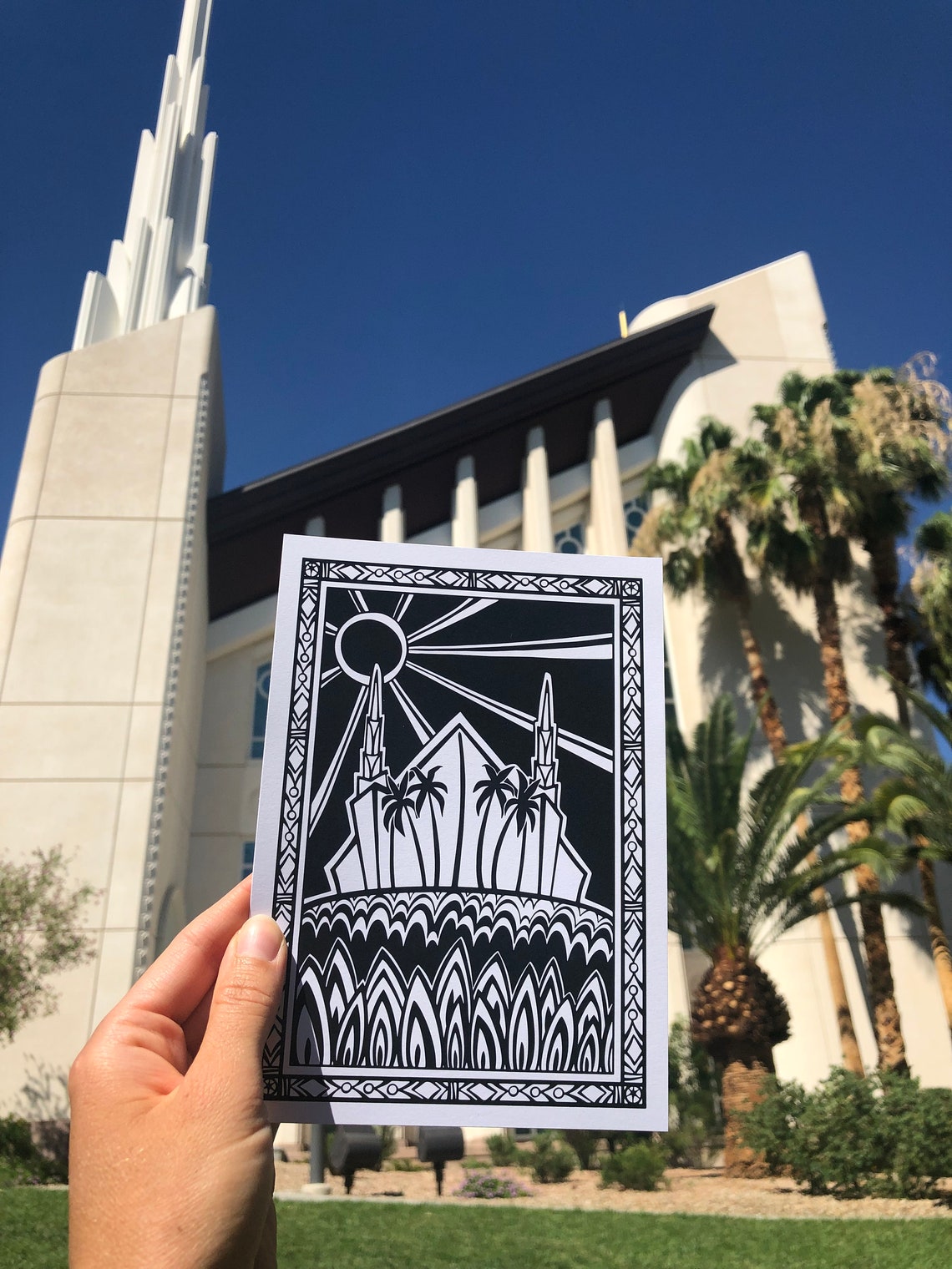 Las Vegas Art Deco Temple Print Etsy