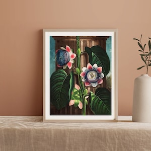 Vintage Passion Flower Print: Tropical Botanical Wall Art
