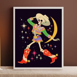 a poster of a woman with a cowboy hat and boots