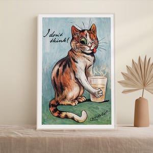 Louis Wain Cat Art Print: Vintage Whimsical Decor