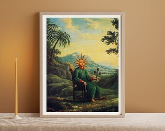 Vintage Esoteric Sun Fine Art Print • Vintage Alchemy Decor • Metaphysical Antique Poster • 3 Sizes • BUY 2 GET 1 FREE