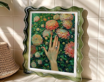Surreal Flower Eyeballs Fine Art Print •  Unique Hand Decor • Magical Weird Wall Art