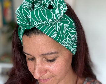 Green Queen Headwrap Diadema / Cabello /Accesorios para el cabello /Top Knot/Headscarf