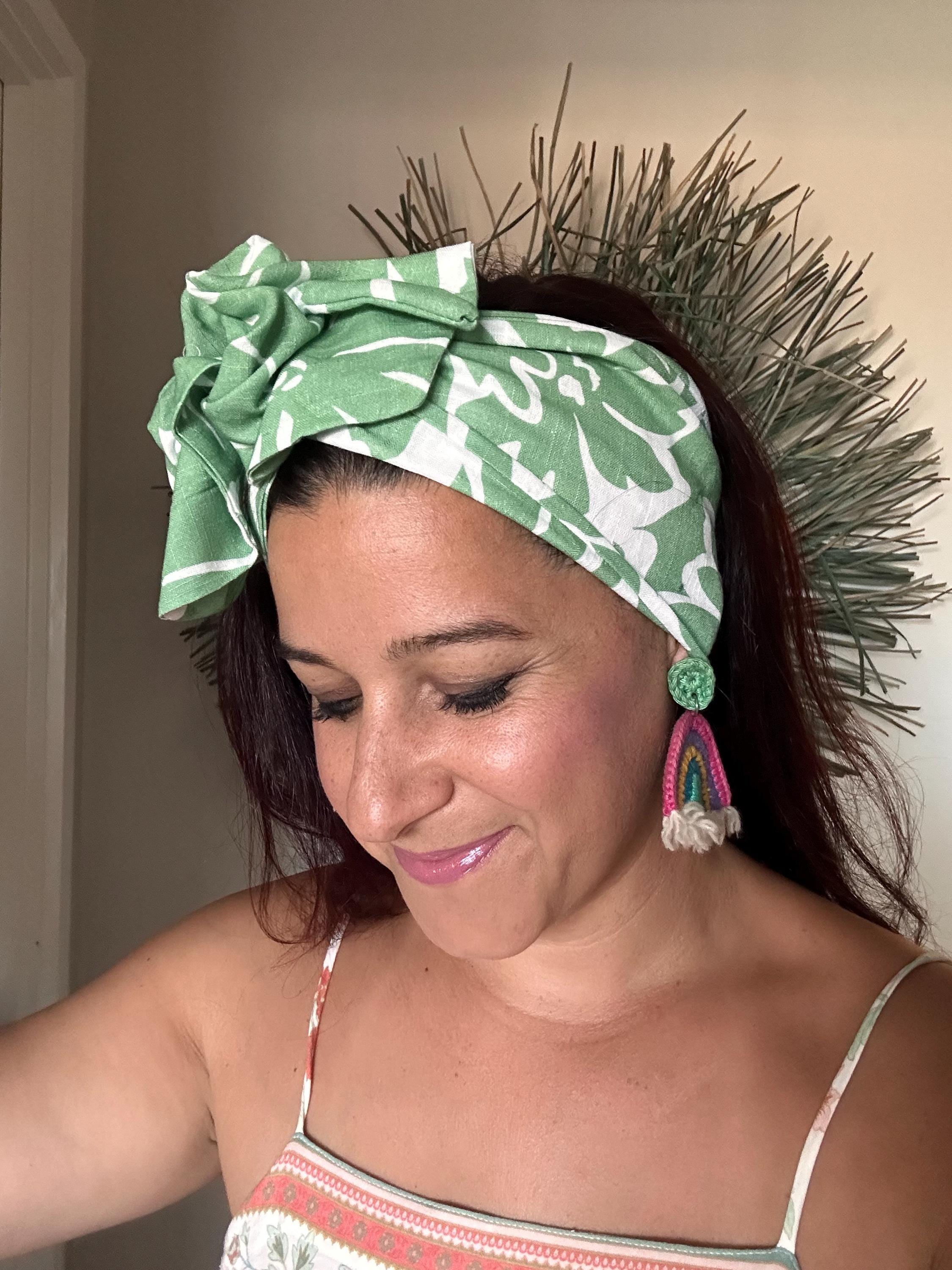 Set Turbanti E Fascia Floreale - 2 Cappelli E 1 Fascia, Vintage, In Poliestere, Taglia Unica - Foto 4