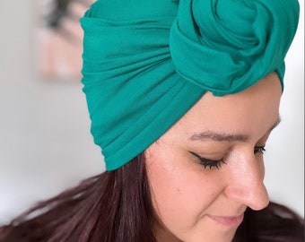 Wired Full Head Turban Headwrap  /Pink Jade Black /Headband / Hair / Turban / Hair / Hair Accessories/Top Knot / Headscarf