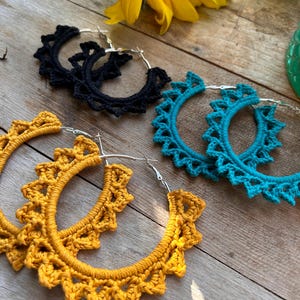 Sol Seeker Hoops PATTERN Crochet Earring Jewellery Pattern DIGITAL Download, Video earring making tutorial and PDF pattern