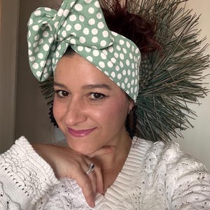 Polka Dot Spots Wired Headwrap Wire HeadBand/Updo/Retro Headband/Rockabilly/Pinup/Top Knot/Headscarf/ Pink, Black, Red, Green, White,Olive