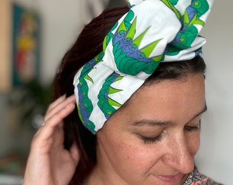 Blue Green Baby Wired Headwrap HeadBand / Hair /Hair Accessories /Top Knot/Headscarf