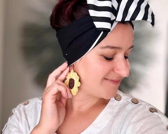 2 in 1 Wired Reversable Double Sided Headwrap/Wire Headband/Updo/Turban/Retro/Rockabilly/Pinup/Top Knot/Headscarf/Pink Blue Jade Floral