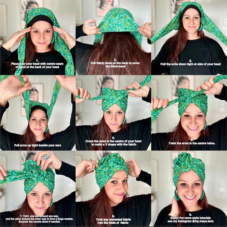 Turban Steps Wired Turban Sewing Pattern/ Instant Download/ PDF With Video Tutorial ...
