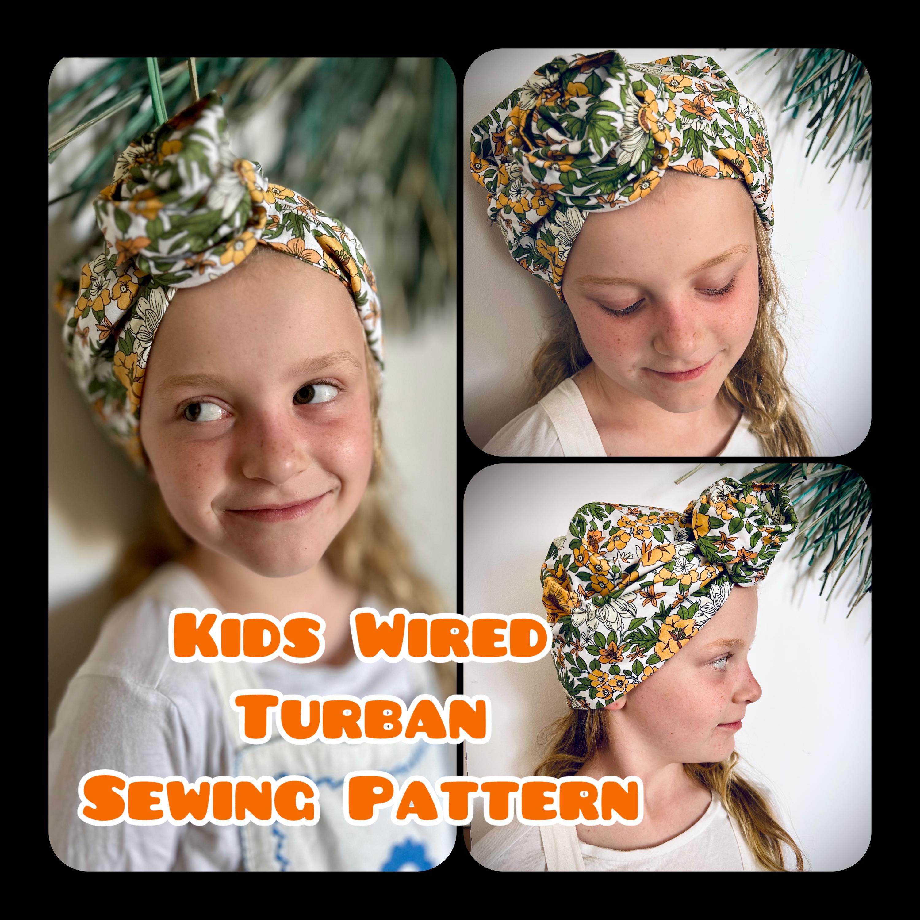 Pattern For Turban KIDS Wired Turban Sewing Pattern: PDF With Video Tutorial (digital ...