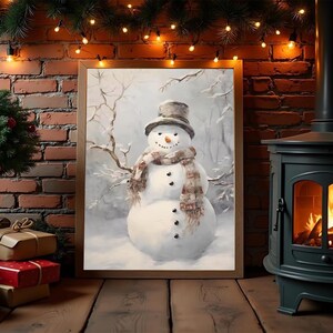 Decorazioni natalizie da parete: Babbo Natale, pupazzo di neve, cervo e poster decorativo di una casa di legno