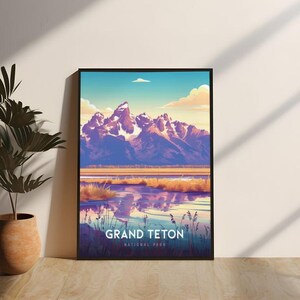 Grand Teton Nationalpark Poster, Wyoming Bergwandkunst, Grand Teton Druck, Naturlandschaftskunstwerk, Nationalparkgeschenke