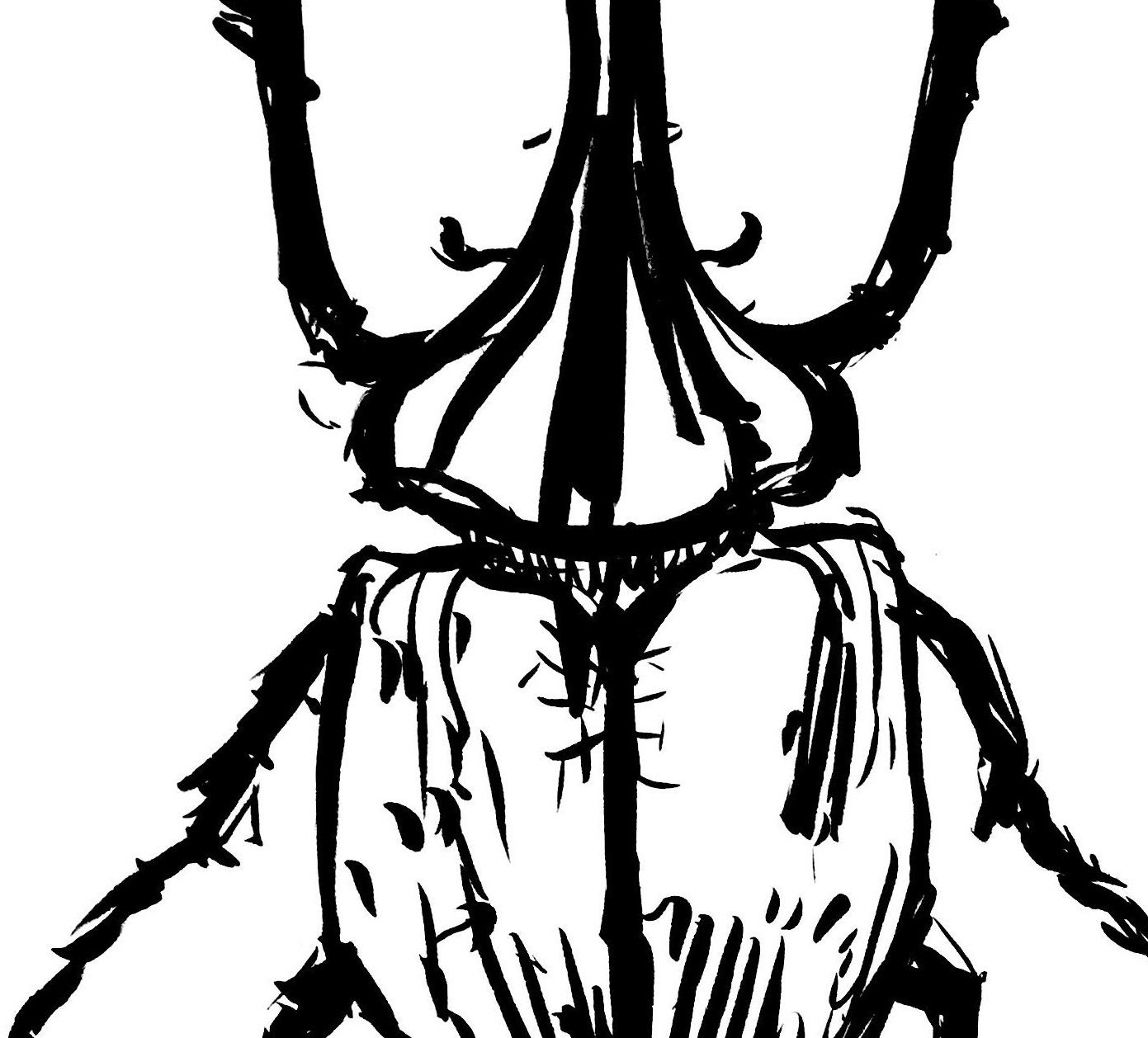 Hercules Beetle Drawing A4 Size Print Etsy