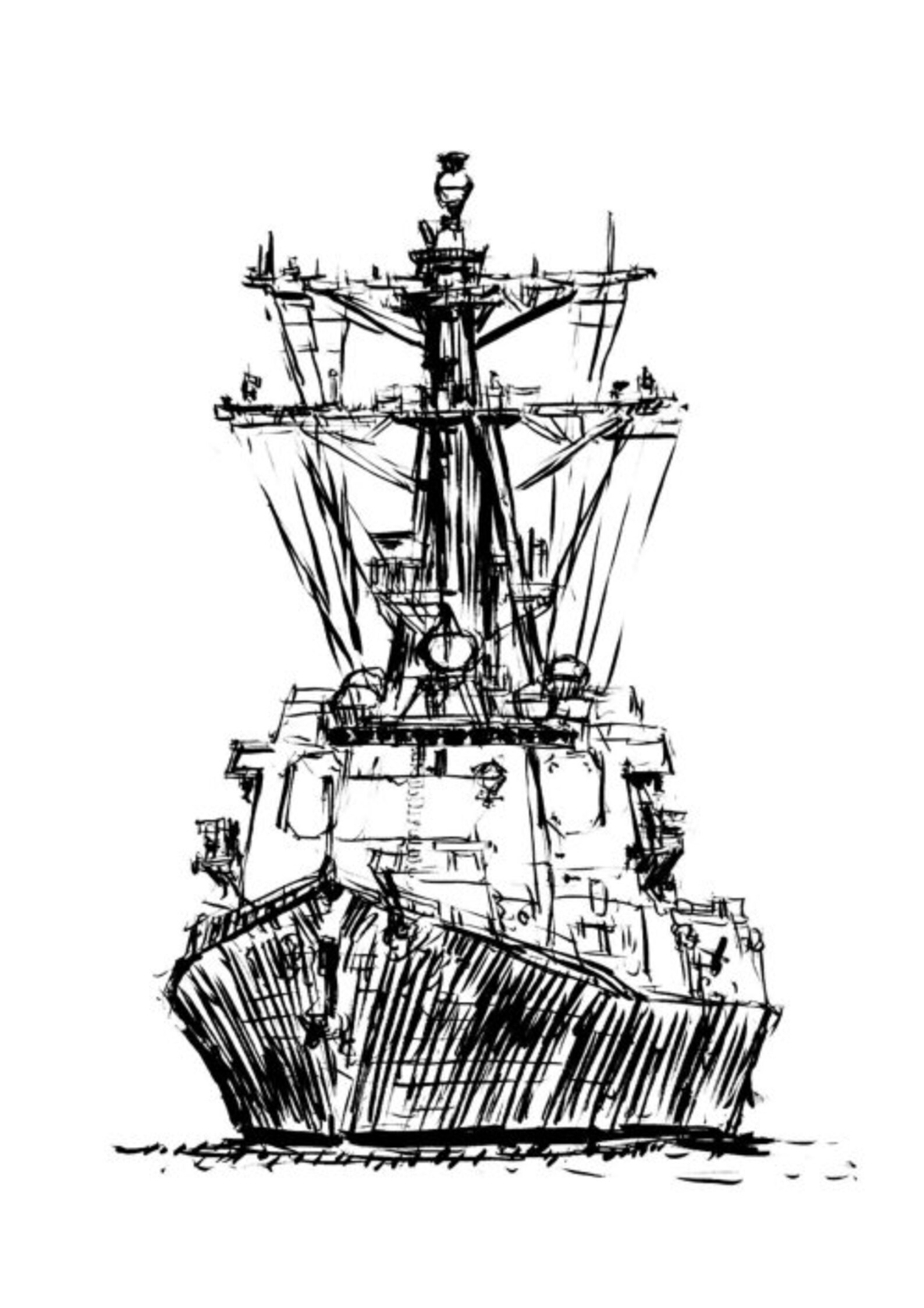 Destroyer illustration a4 size printable | Etsy