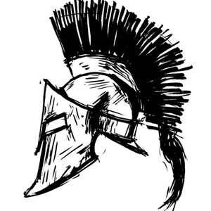 Spartan helmet illustration a4 size downloadable image 2
