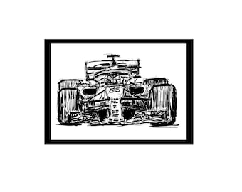 formula 1 illustration a4 size printable wall art