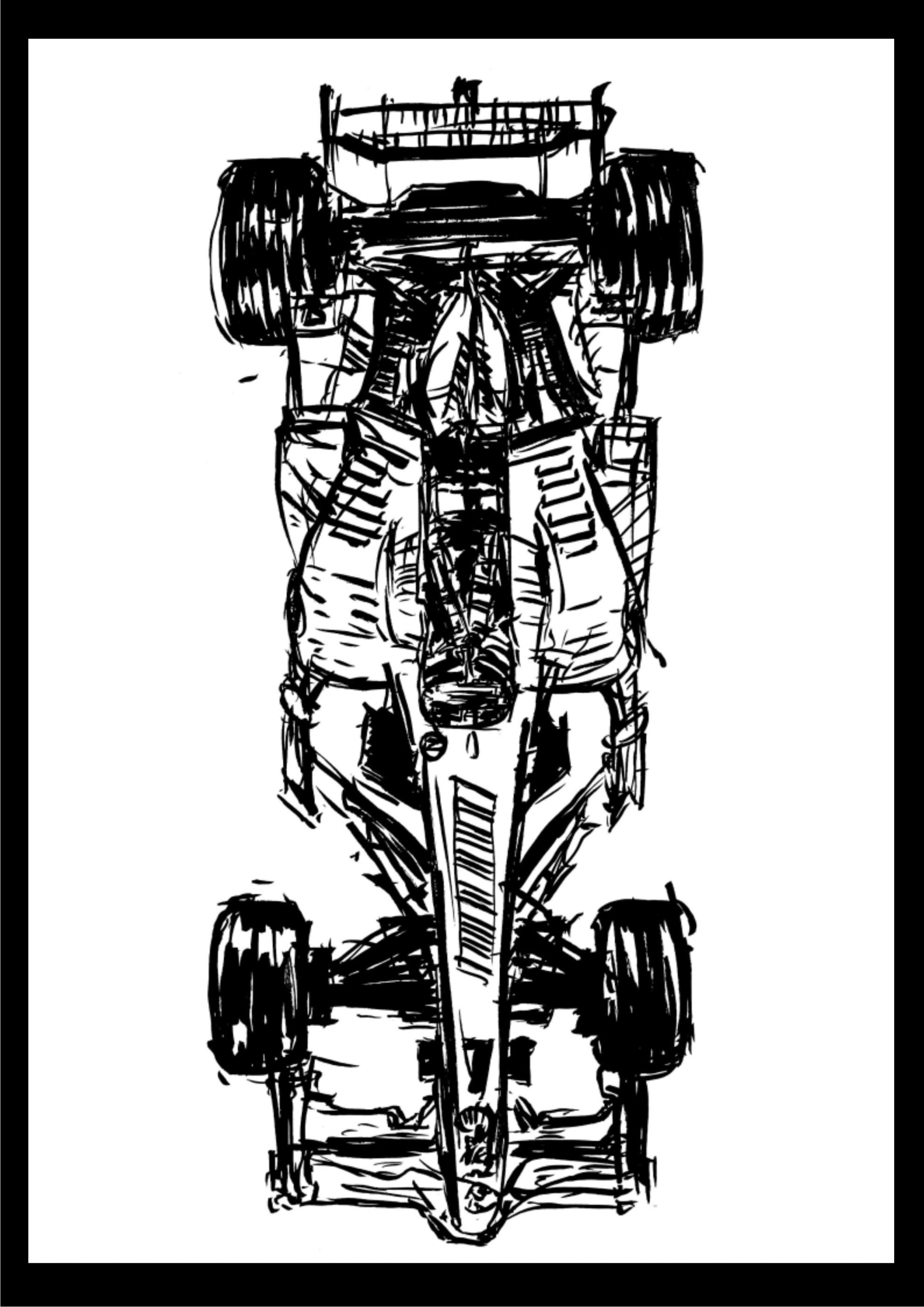 A4 Size F1 Car Drawing Printable Etsy