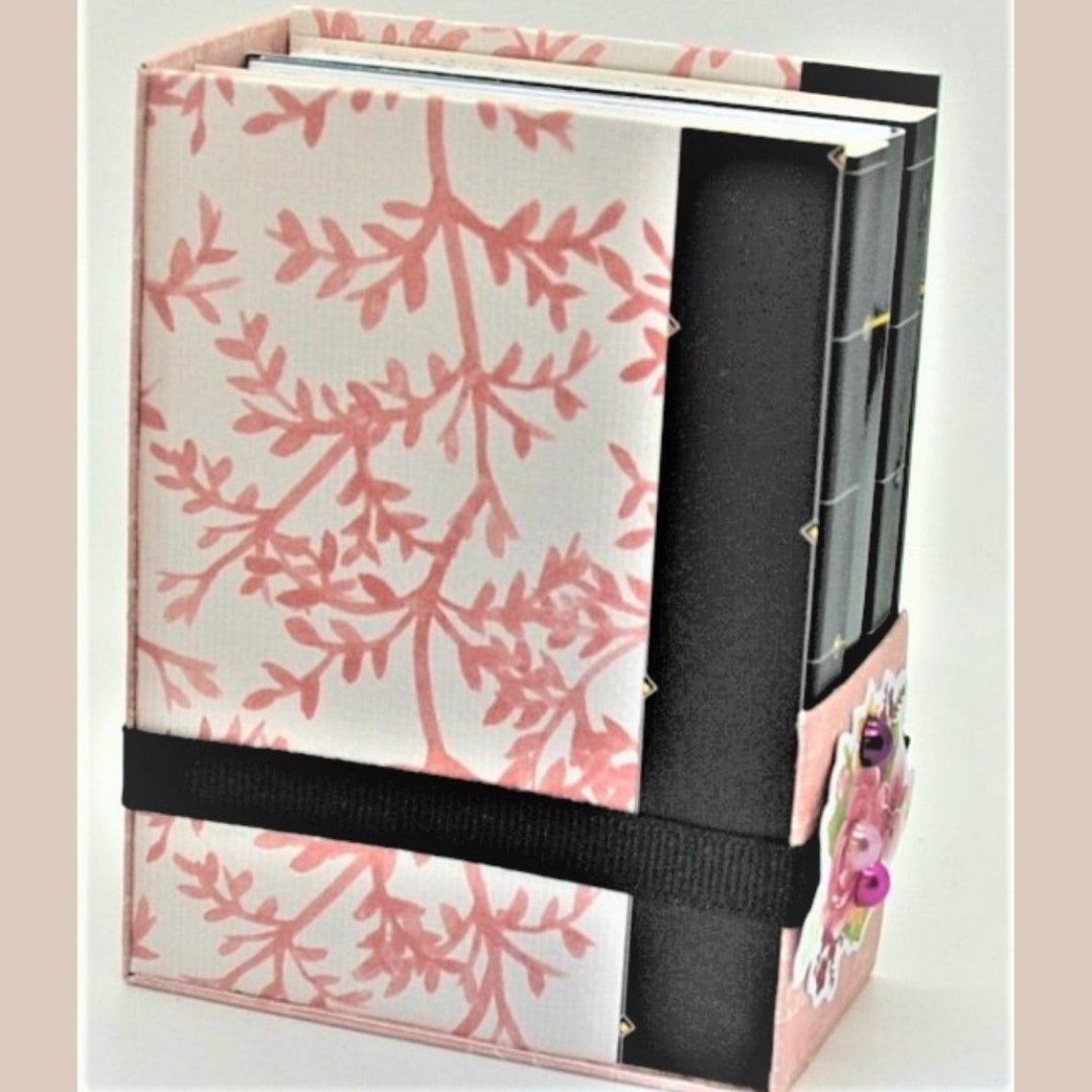 Sweet Set of Three Bound Mini Journals in Their Own Bookcase Etsy