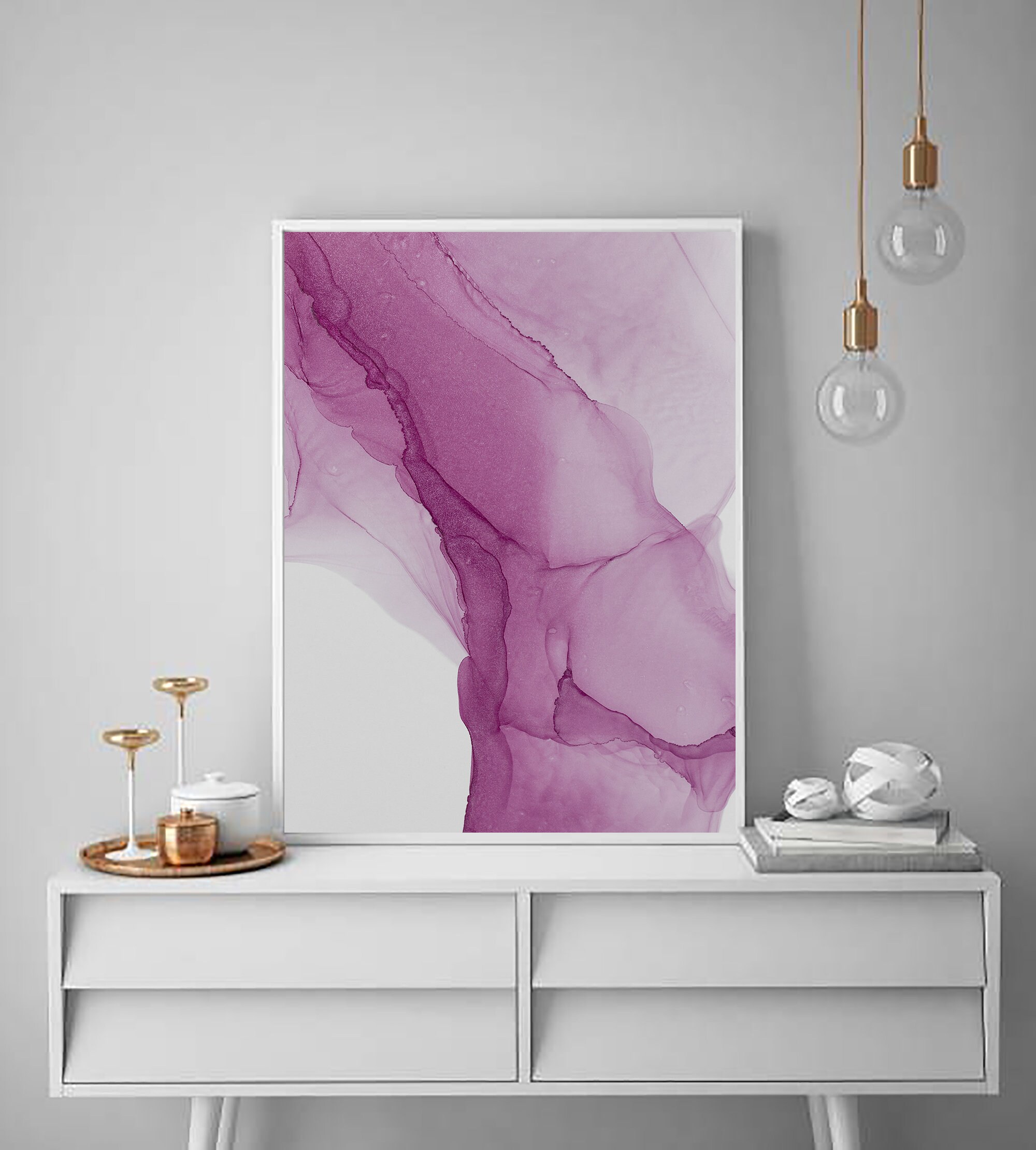 Modern purple Instant Download printable wall art abstract Etsy