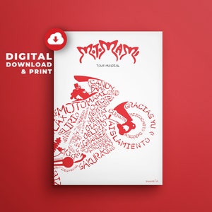 Rosalía Motomami Album Art Poster | Song Titles Print (Digital Download)