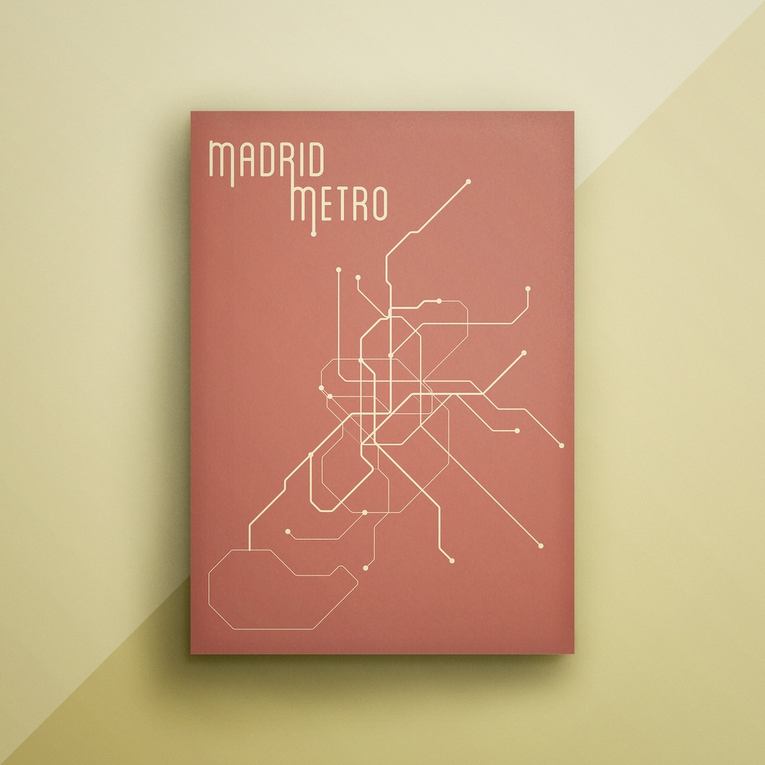 Madrid Metro Map Art Print | Spain Subway Poster - Etsy UK