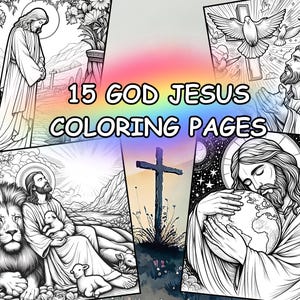 God Jesus Coloring Pages for Adults – Printable Christian Religious Art – Faith-Based Spiritual Coloring Book PDF - Adult Coloring Book