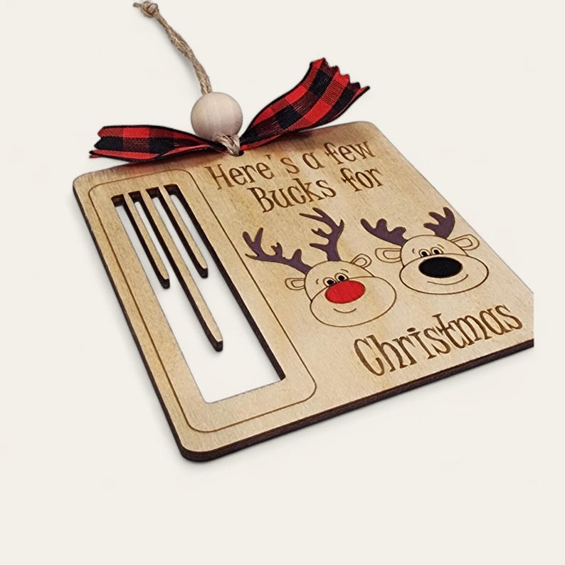 Reindeer Here's a Few Bucks Cash Holder Ornament Etsy