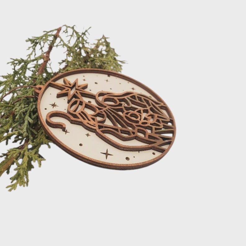 Layered Wood Nativity Ornament | Christian Christmas Decor image 6