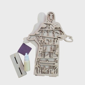 Easter Week Presenting the Story of Christ's Resurrection Standing Wooden Figurine Kit