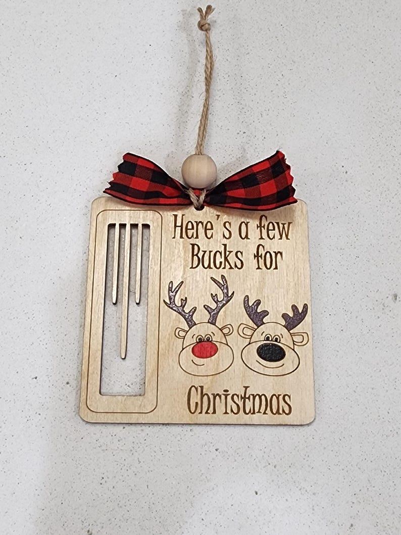 Reindeer Here's a Few Bucks Cash Holder Ornament Etsy