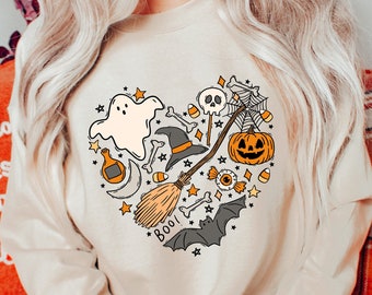 Cute Halloween Theme Shirt for Women, Halloween T-Shirts, Cute Teacher Halloween T-Shirts, Mom Halloween T-Shirts, Fall Shirts