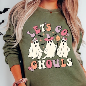 Lets Go Ghouls Sweatshirt, Vintage Halloween Shirt, Retro Fall Tee, 2023 Halloween Sweatshirt, Vintage Ghost Shirt,Spooky Season Tee