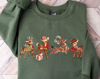 Reindeer Christmas Sweatshirt, Reindeer Christmas Shirt, Reindeer Tee, Dance Like Frosty Shine like Rudolph Give like Santa Sweatshirt