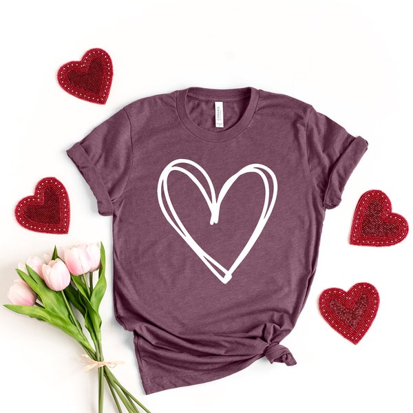 Double Heart Shirt, Cute Valentines Day Shirt, Womens Valentine, Cute Heart Shirt Unisex, Valentines shirt, Cute Valentines Outfit Tee