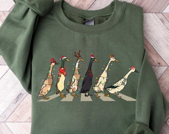 Duck Christmas Sweatshirt, Christmas Family Duck Shirt, Christmas Gift, Funny Christmas Duck Sweatshirt, Christmas Lights, Christmas Tee
