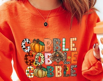 Gobble Shirt, Funny Cute Turkey Face, Cute shirt,Gobble Gobble Til You Wobble,Turkey Shirt,Family Thanksgiving,Thanksgiving Shirts For Women