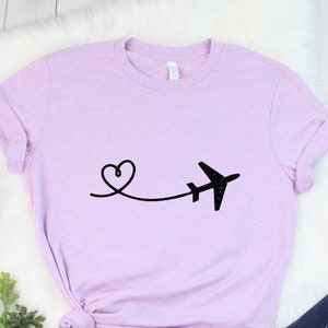 Airplane Heart Shirt, Flight Attendant Shirt, Pilot Shirt, Plane Lover Gift, I Heart Planes Shirt, Traveler, Trip, Adventure Shirt