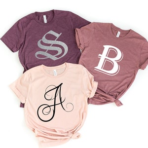 Monogram Shirts, Monogrammed Comfort Colors Short Sleeve Shirts, Bridesmaid Gift,Monogram Shirts, Monogram Birthday Gift Idea