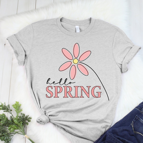 Hello Spring Shirt, Hello Spring, Spring Flower SHirt,  Freedom Shirt, Easter Shirt