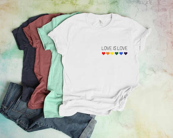 Pocket Size Love is Love Shirt, LGBT Shirt, Pride Shirt, Equality,  Love is Love, LGBT Outfit, Love Wins, Rainbow Pride Shirt