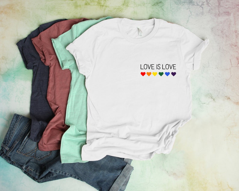 Pocket Size Love is Love Shirt, LGBT Shirt, Pride Shirt, Equality,  Love is Love, LGBT Outfit, Love Wins, Rainbow Pride Shirt 