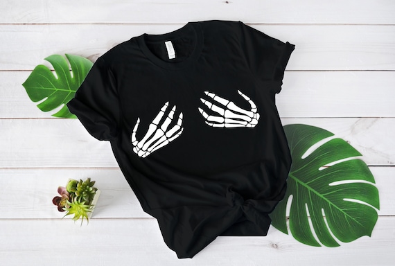 Skeleton Hand Shirt, Hand Bra Shirt, Halloween Shirt, Pastel Goth