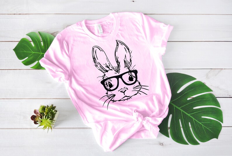 Easter Bunny With Glasses Shirtbunny With Glasses Shirtkids - Etsy