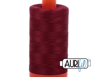 Aurfil Dark Carmine Red 2460 Cotton Mako Thread 50wt 1300 meter Red Thread